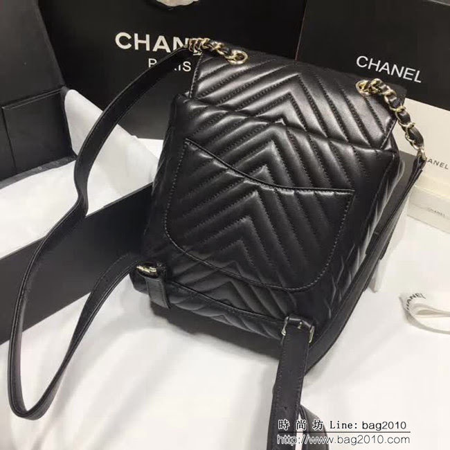 香奈兒CHANEL 原版複刻91122 V線背包Backpack 時尚雙肩包 DSC1328
